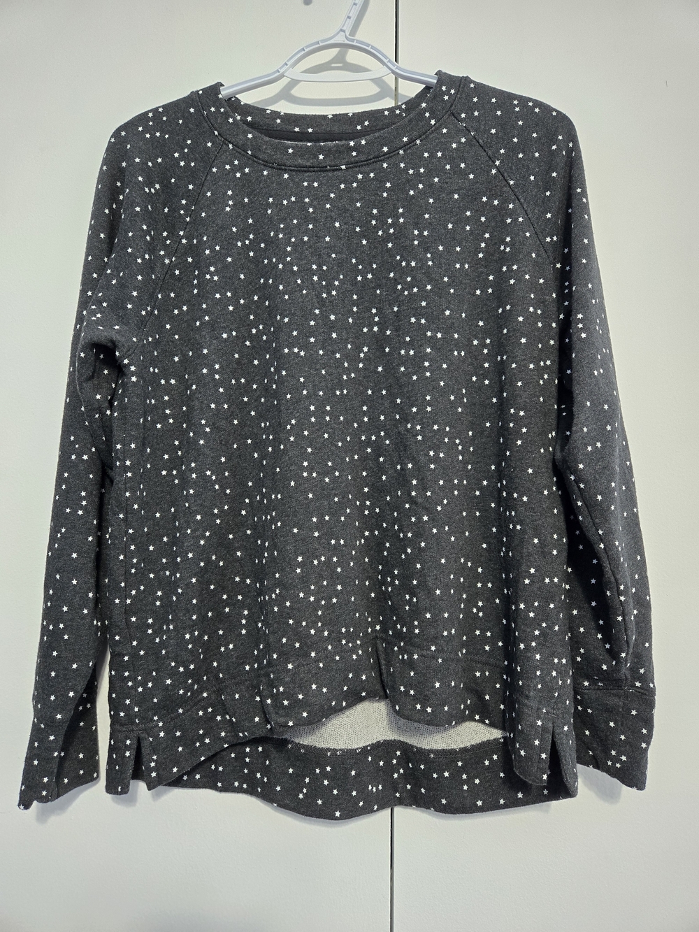 LOU & GREY for LOFT Star Print Sweatshirt Women's Small Gray Pullover